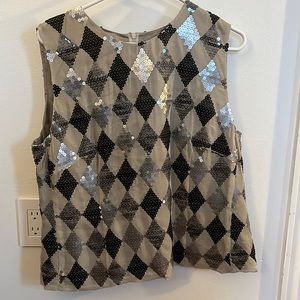 Holiday sleeveless silk blend top. Trixi Schober. Size 14.